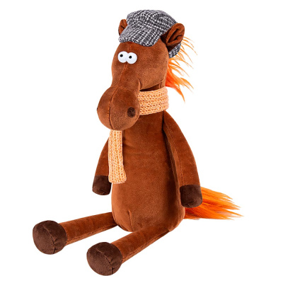 Мягкая игрушка Конь Эрик в кепке 28 см Символ Года Maxitoys MT-250227-28 1